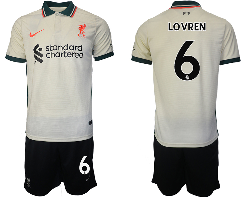 Men 2021-2022 Club Liverpool away cream #6 Soccer Jersey->paris st german jersey->Soccer Club Jersey